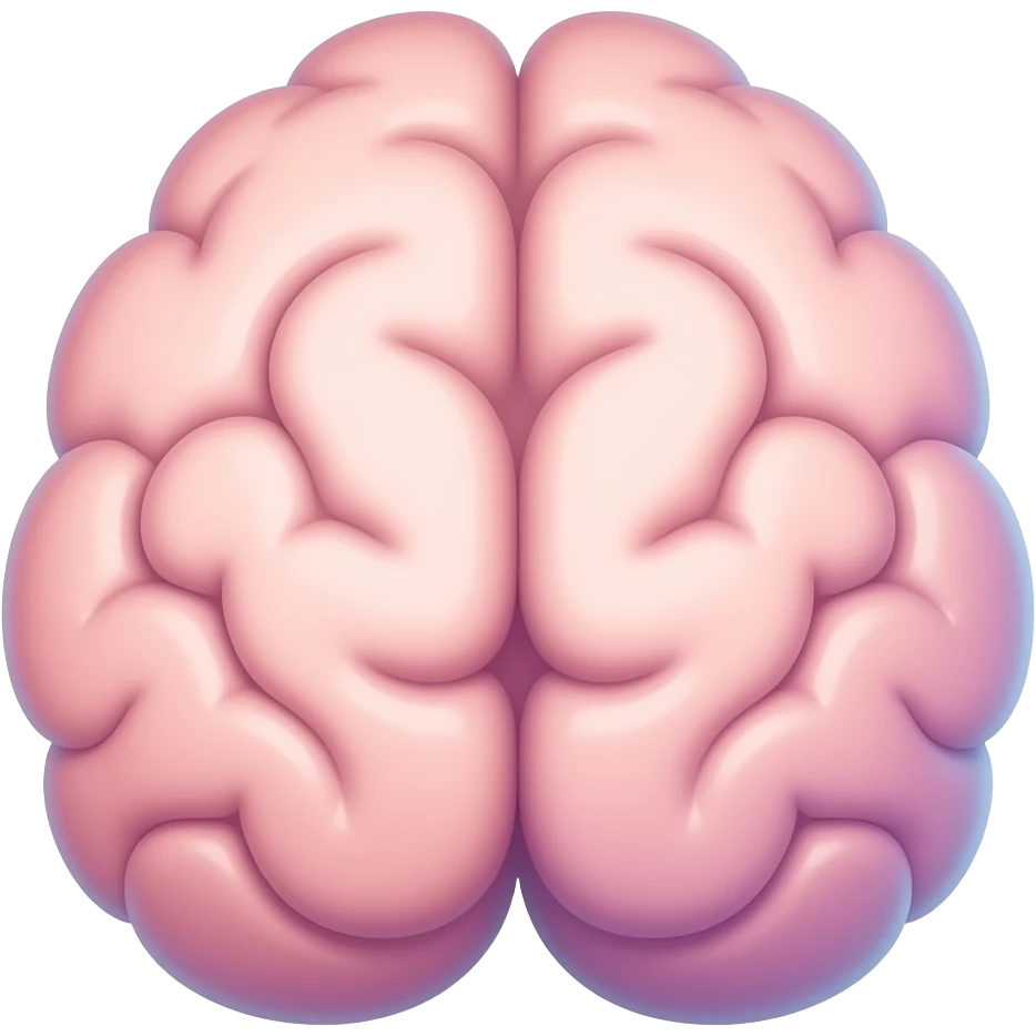 Мозг - Нарисованный 2d Стикер-дизайн, пастельные цвета, округлые формы, без глаз и ртов emoji