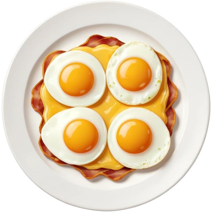 Eggs and bacon in a plate emoji
