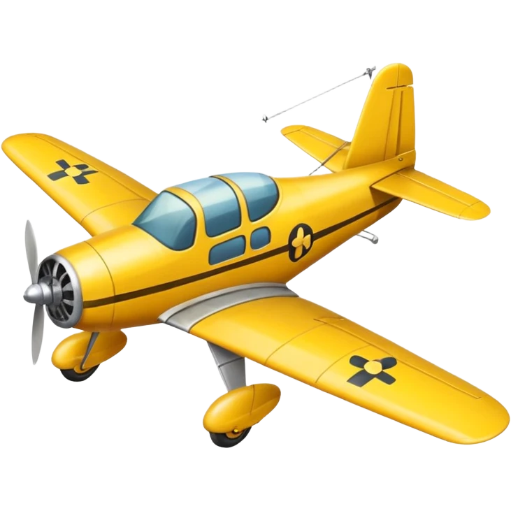 Draw a small yellow crop duster plane emoji