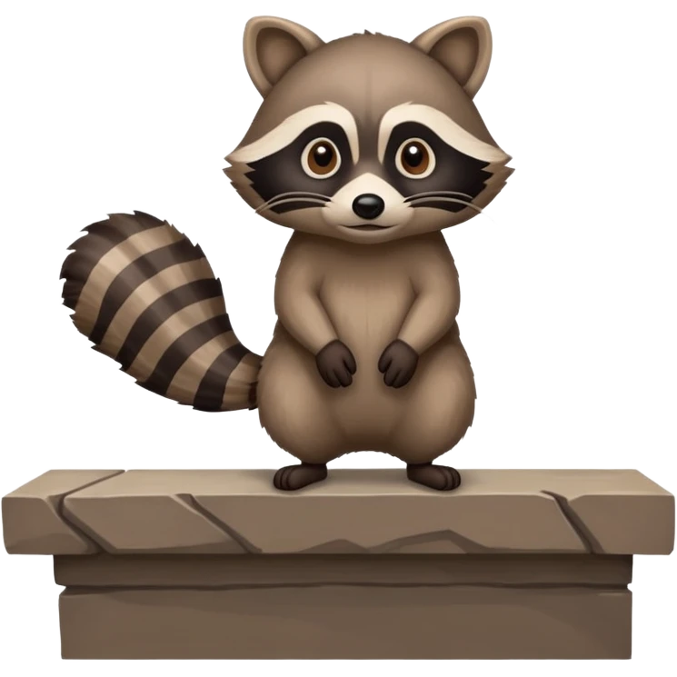 Raccoon standing over a ledge emoji