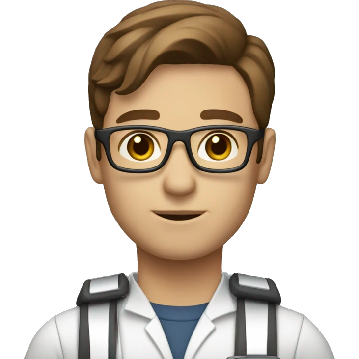 IT specialist with brown hair emoji