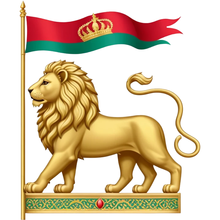Persia heritage flag that has lion emoji