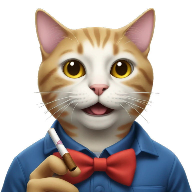 Cat smoking cigar emoji