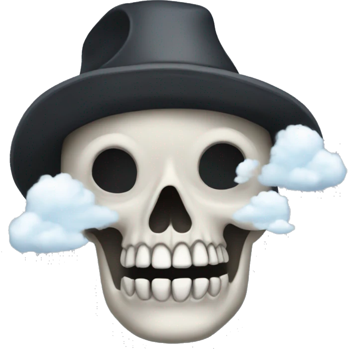 Calavera con nubes emoji