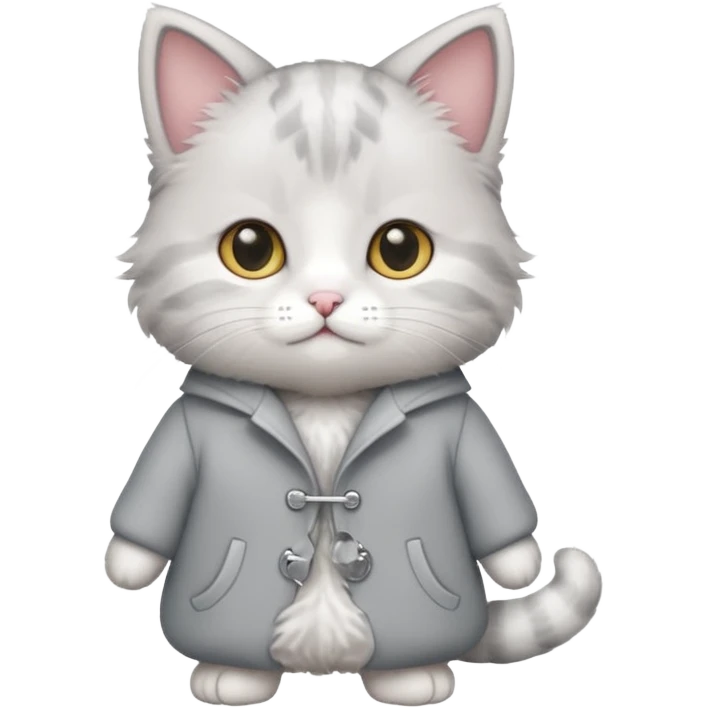 cute baby cat with a outfit emoji