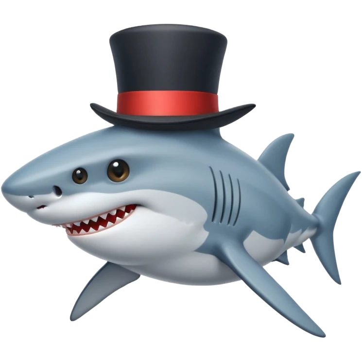 Shark with a top hat emoji