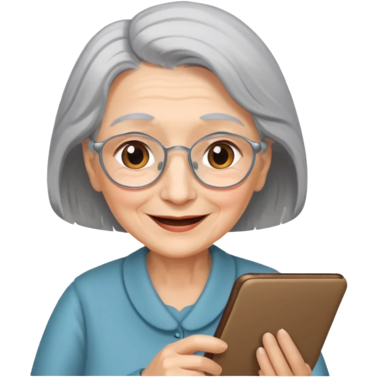 Old lady with my picture emoji