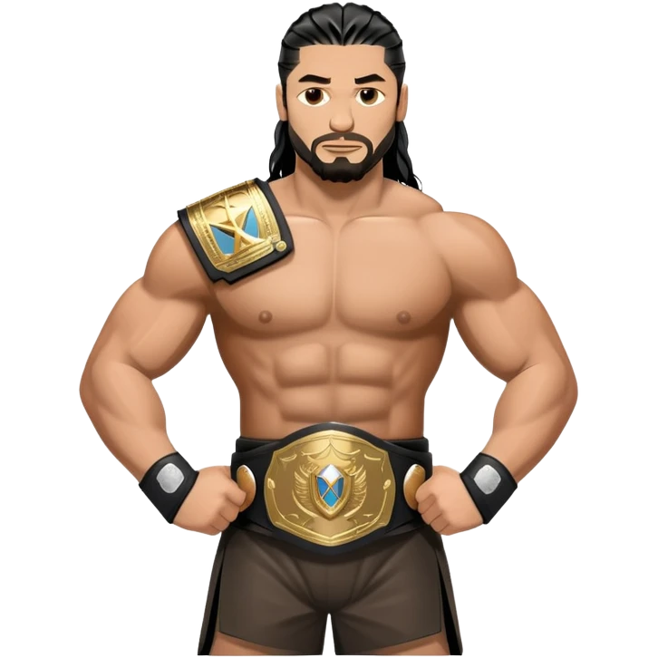 Roman Reigns WWE wrestler with championship belt emoji