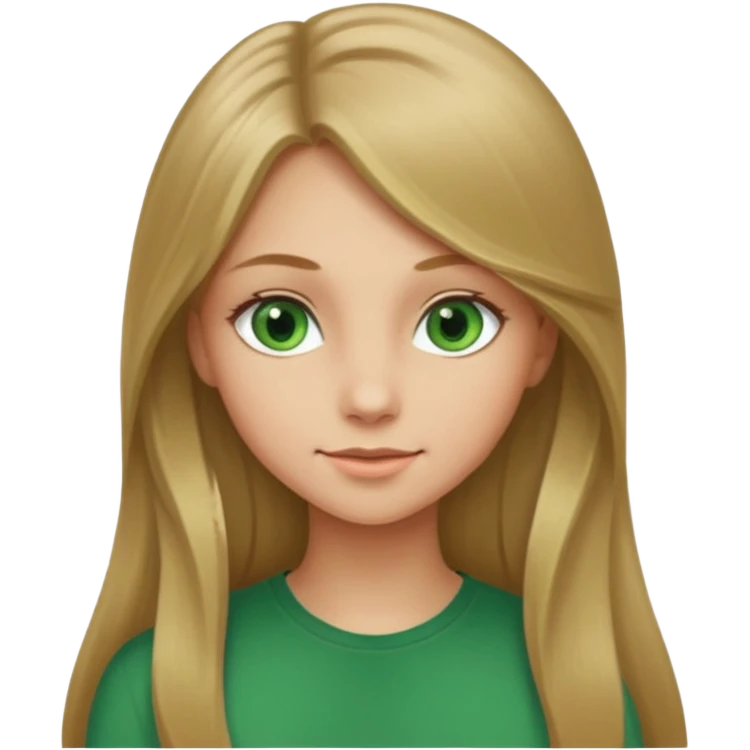Girl profile picture with long dark blonde hair and green eyes  emoji