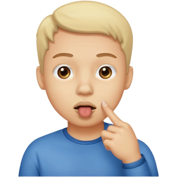 Como el primero pero que el dedo este en la boca  emoji