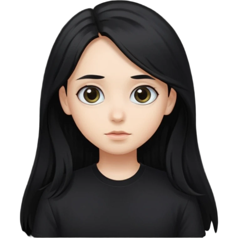 person with long black hair and big but turned to the side  emoji