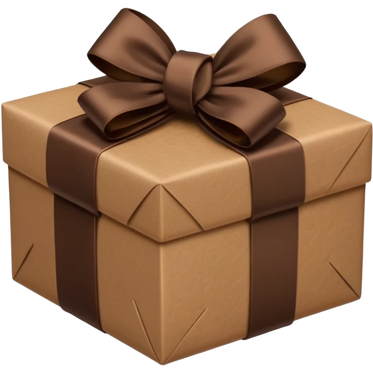 dark brown present with brown bow emoji
