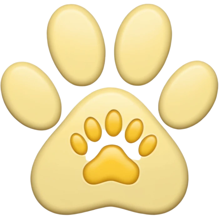 a pastel yellow pawprint emoji