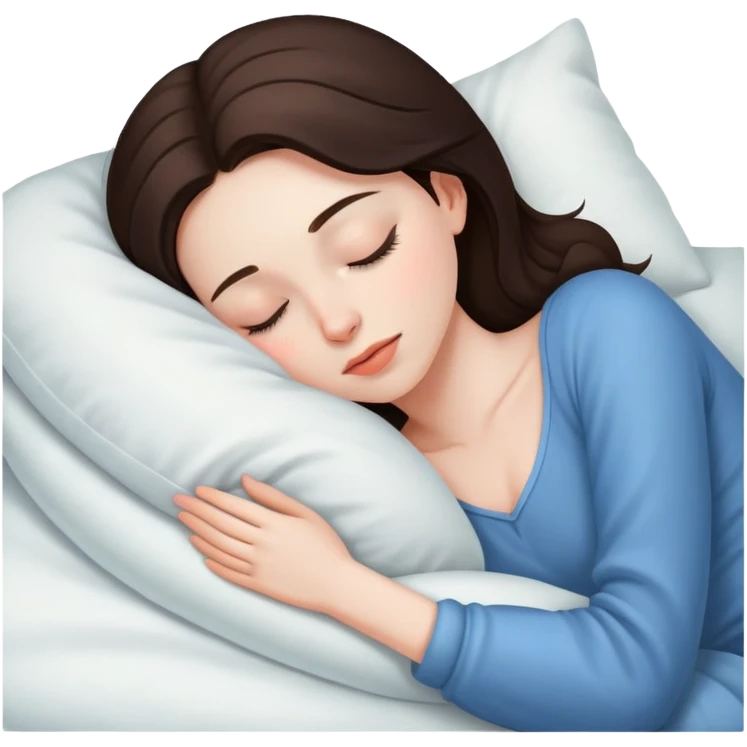 Brunette girl sleeping emoji
