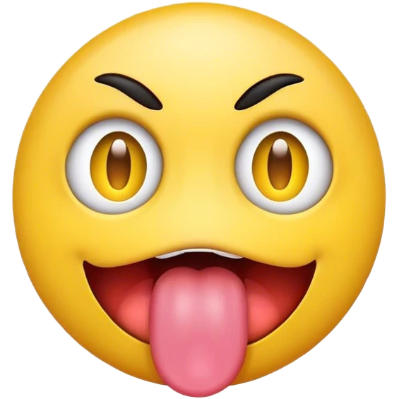 Sticking tongue emoji with both eyes open emoji
