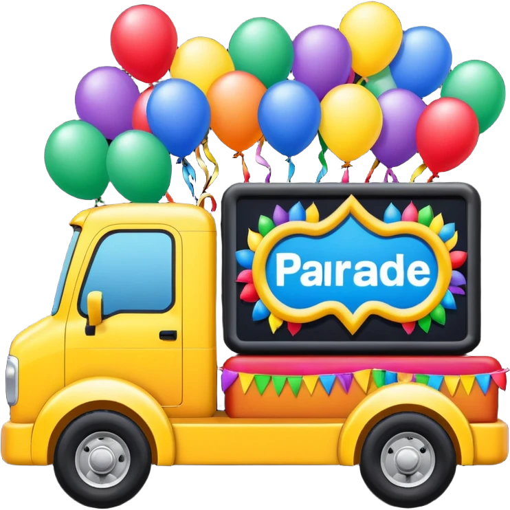 Caminhão elétrico carnaval emoji