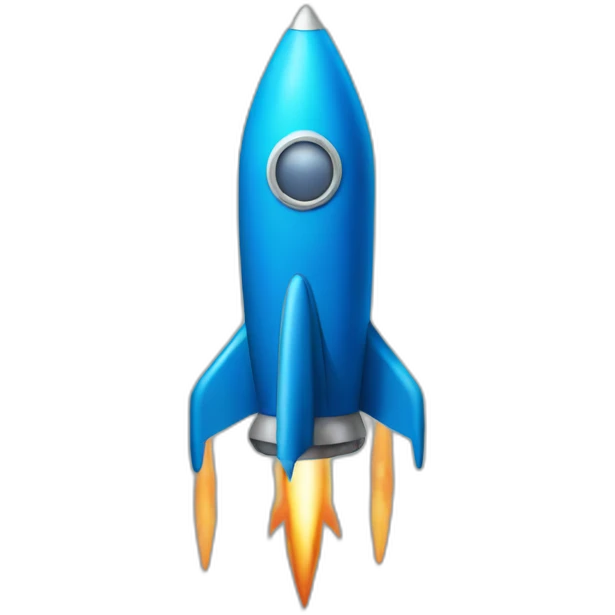 blue rocket emoji