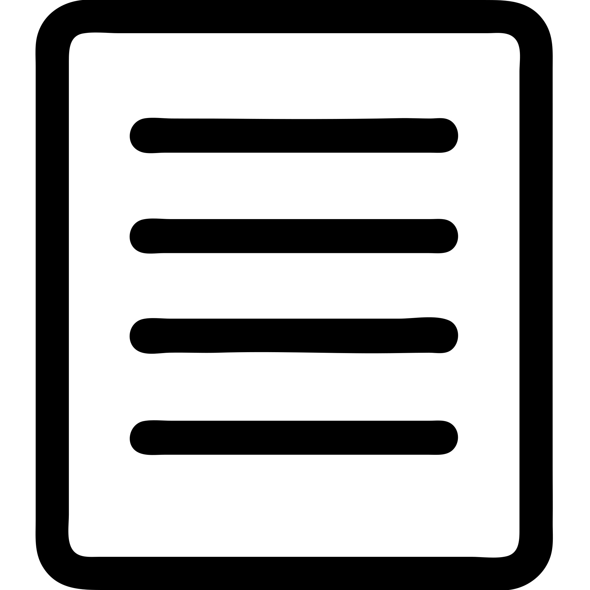 minimalistic bold black-and-white icon of a bold rectangle with four short horizontal lines as a list, clean geometric lines, square, flat, no gradients, inspired by Netflix UI, vector style, suitable for dark and light mode emoji