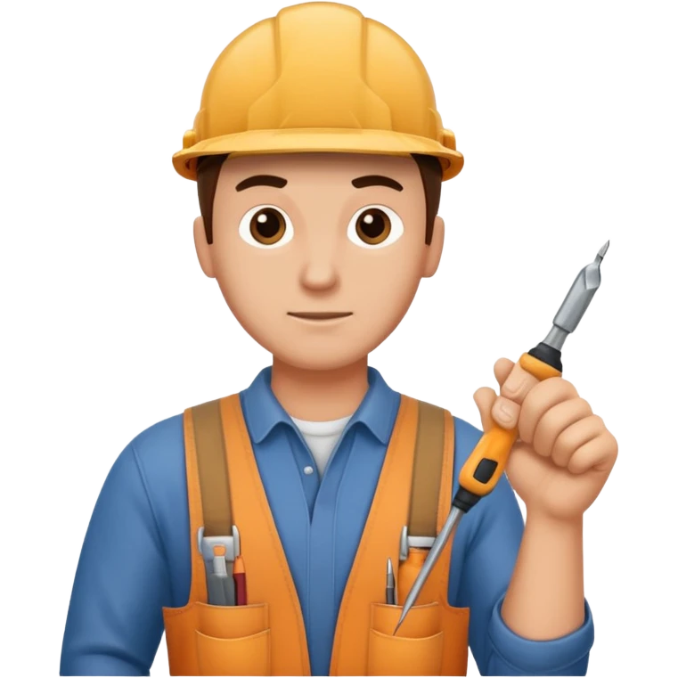 a handyman holding a screwdriver emoji