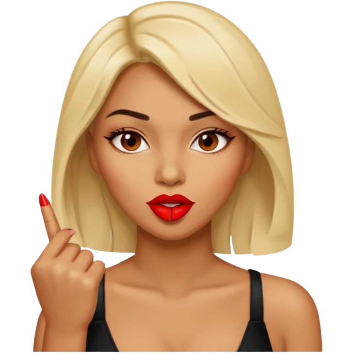 Chica mordiendose el dedo índice sexi emoji