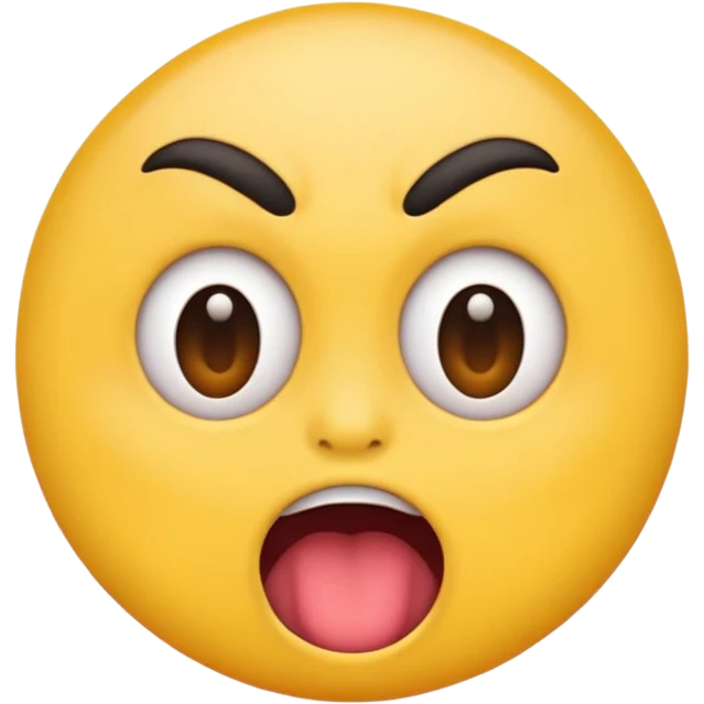 offended with mad eyebrows and open mouth normal yellow circle emoji emoji