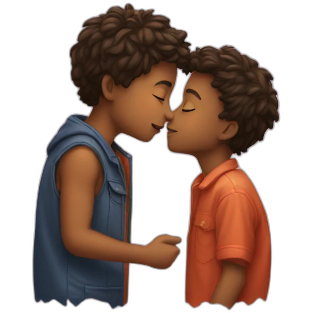 Kiss of two boy emoji