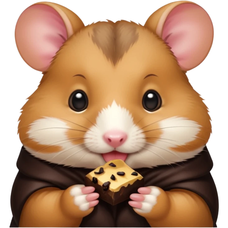Hamster eating a black chocolate  emoji