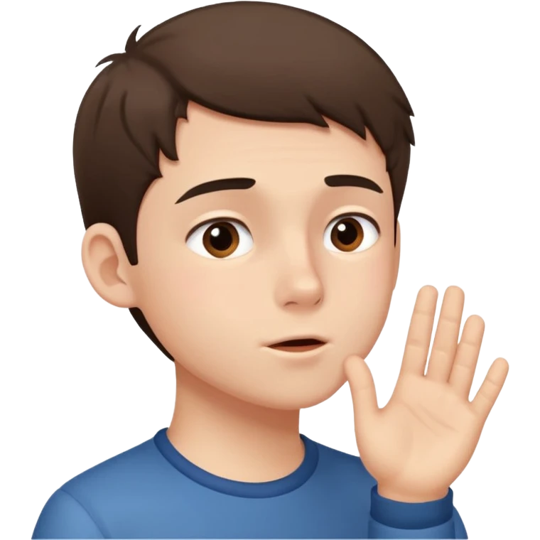 A boy showing right cheek to her mother asking for a gentle playful slap only boy no picture of mother included in emoji
Give side view of right cheek emoji