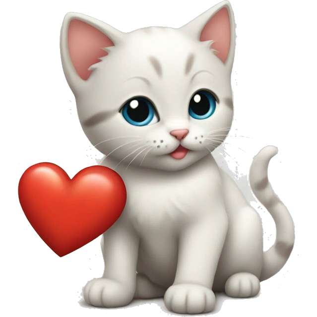 kitten with heart emoji
