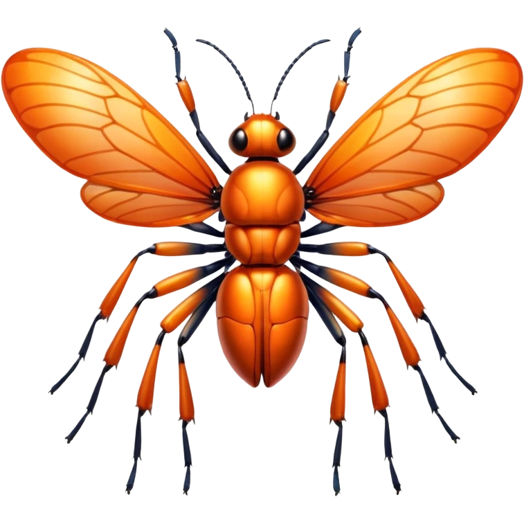 very shiny orange bug with wings  emoji