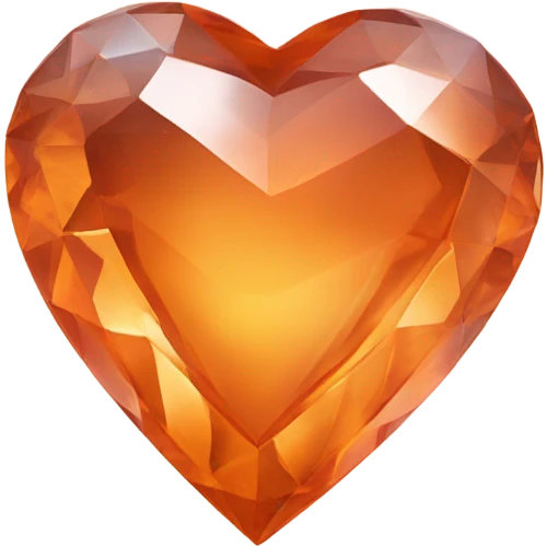 Orange crystal heart emoji