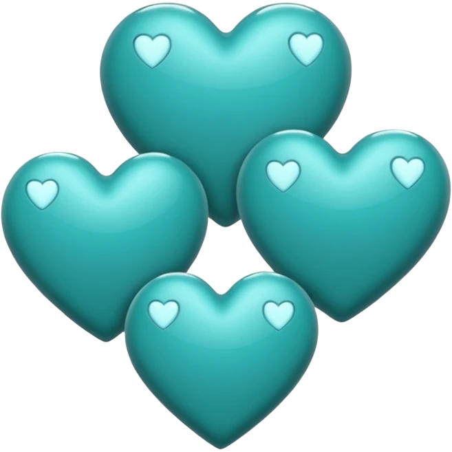 3 hearts that are teal in color emoji