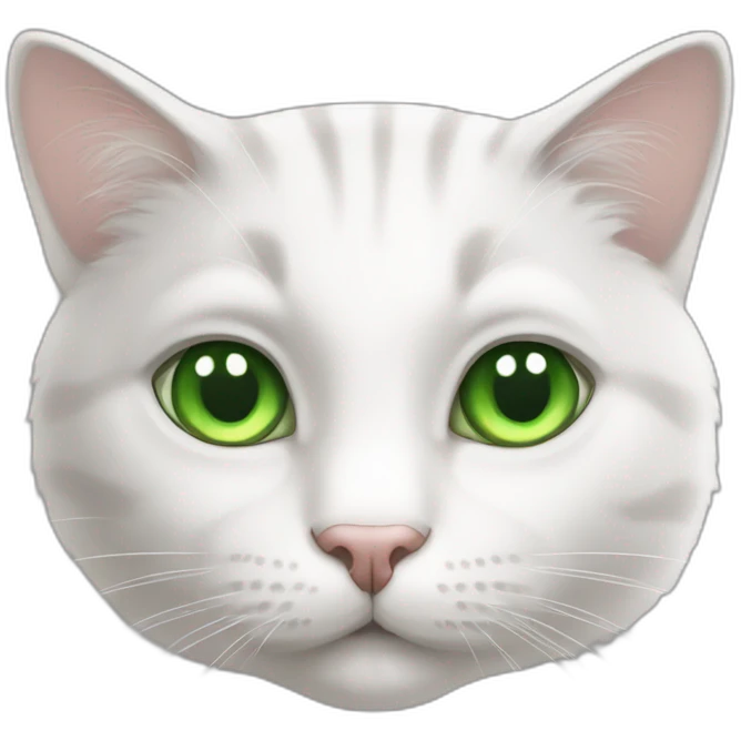 white male cat whith grey hair and green eyes emoji