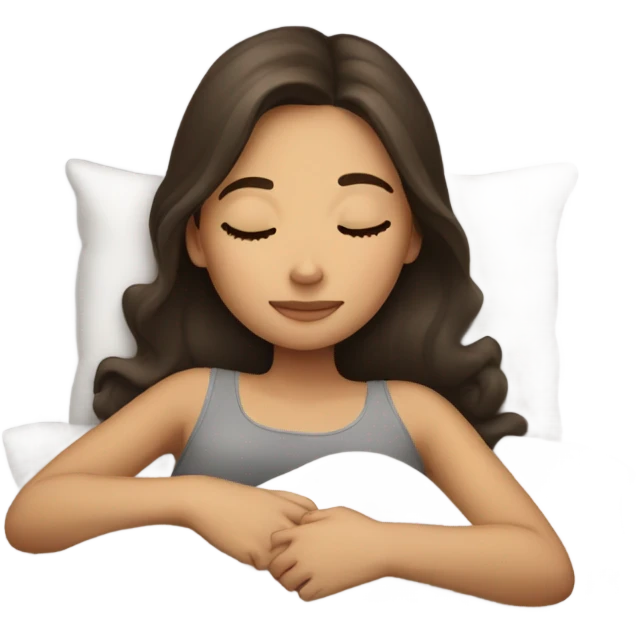 Brunette girl sleeping emoji