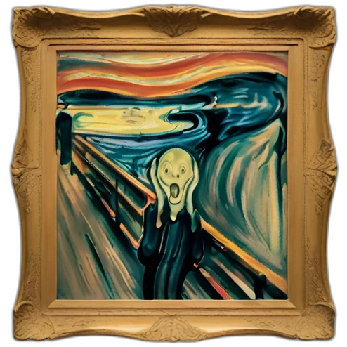 painting of edvard munch's scream emoji