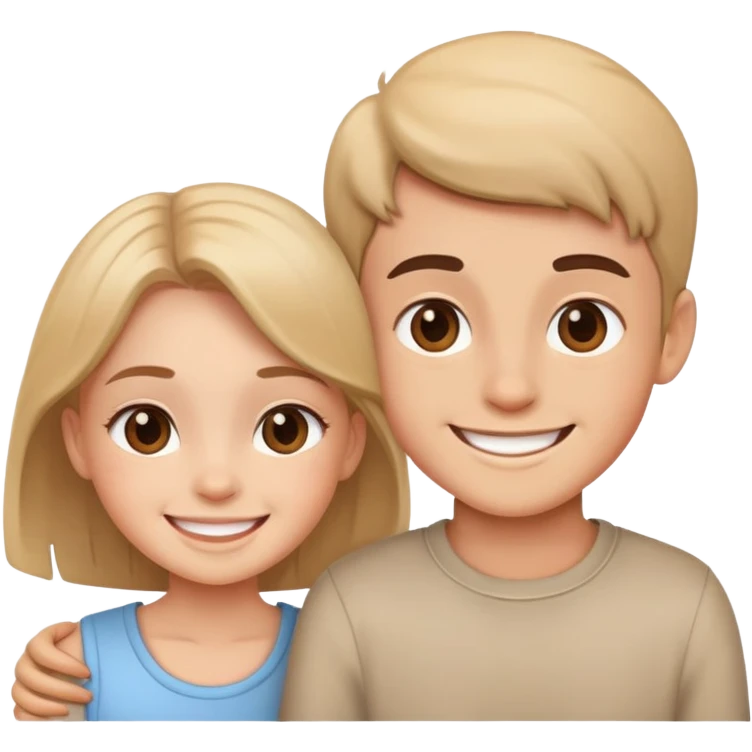 smiling girl and boy portrait emoji