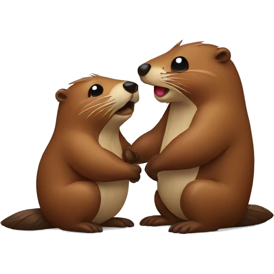 Two Beavers  in love emoji