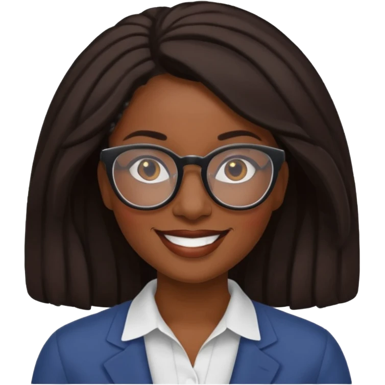 bold and wearing glasess black woman emoji
