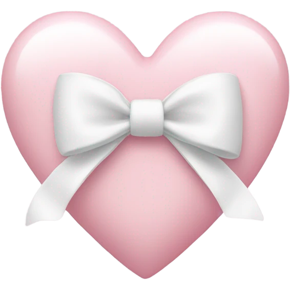 Pastel pink heart with white bow emoji