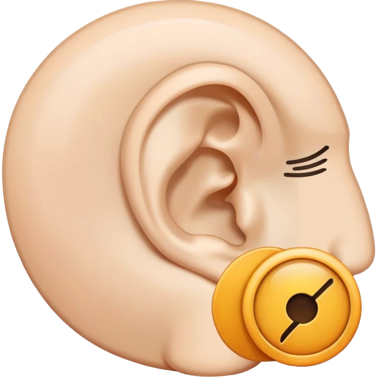 icon of an ear with a circle and a line through it, representing ignore emoji
