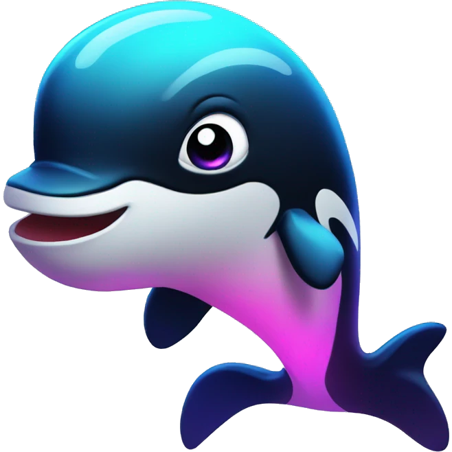 neon orca cute emoji