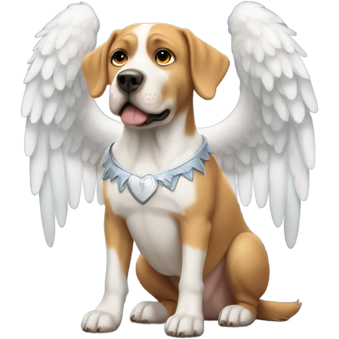 Bully dog wearing angel wings emoji