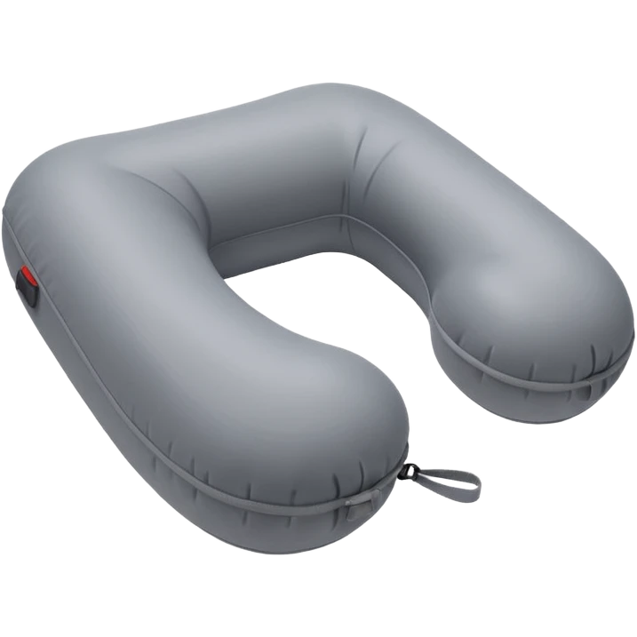 A compact inflatable travel pillow with a sleek surface and adjustable firmness. emoji