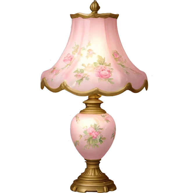 vintage rococo light pink dainty floral lamp emoji