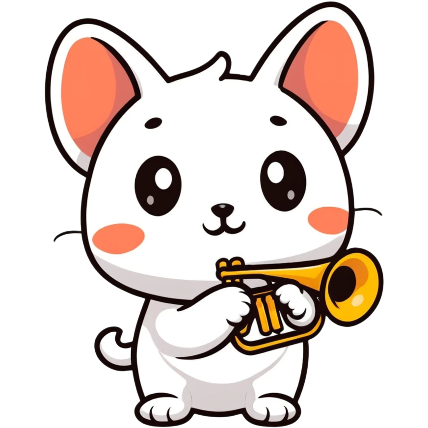 Cute creature with trumpet-shaped ears emoji