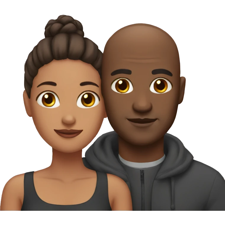 Bald black man with woman emoji
