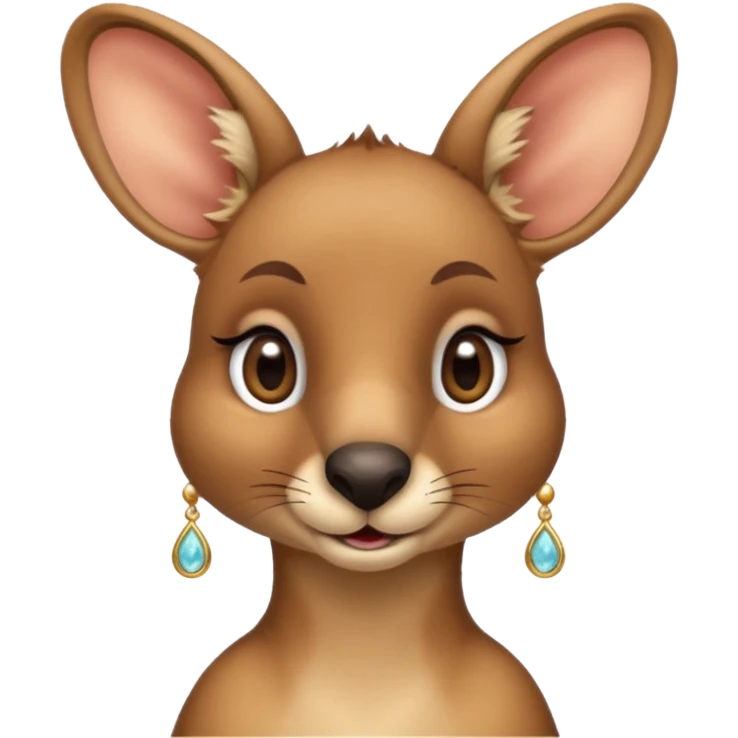 kangaroo with earrings emoji