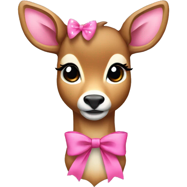 Female deer with pink bow emoji