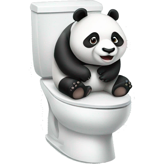 Panda sitting on toilet emoji
