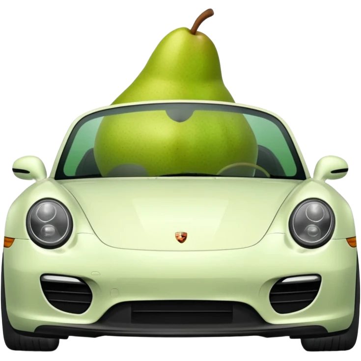 plain pear in a porshce withe black rims emoji